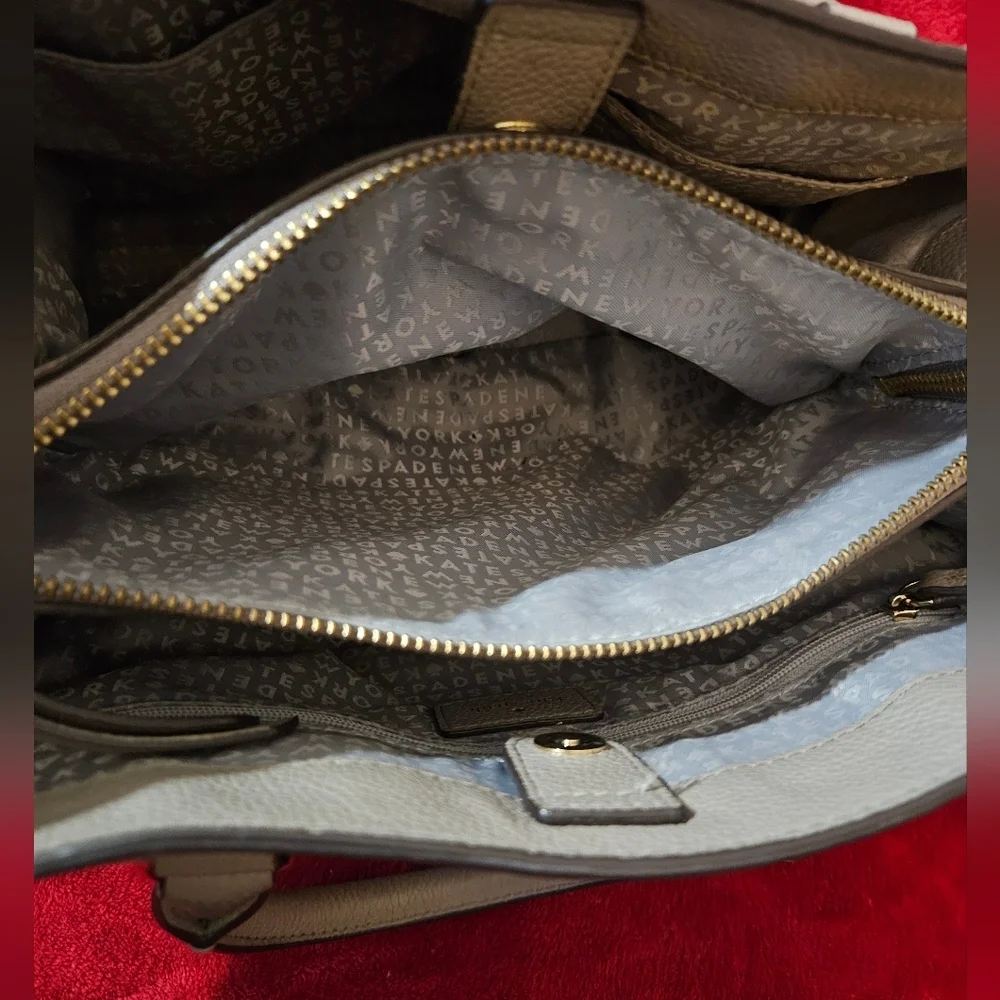 Kate Spade Gray Pebble Leather Larchmont Avenue Evangelie Satchel